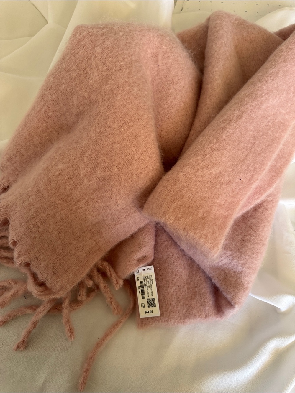 Soft Pink Women's Fringe Scarf - Unbranded